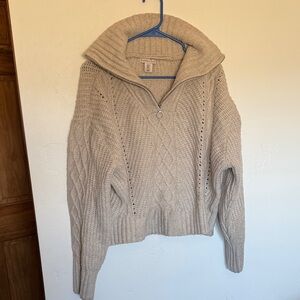 Sincerely Jules Beige Cowl Neck Sweater
